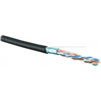 Кабель информационный Hyperline FUTP4R-C5E-S24-OUT-LSZH-BK-500 кат.5E FTP 4 пары 24AWG PVC внутренний 500м серый