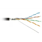 Кабель информационный Hyperline FUTP4R-C5E-S24-OUT-PE-BK-500 кат.5E FTP 4 пары 24AWG PE внешний 500м черный