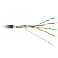 Кабель информационный Hyperline FUTP4R-C5E-S24-OUT-PE-BK-500 кат.5E FTP 4 пары 24AWG PE внешний 500м черный
