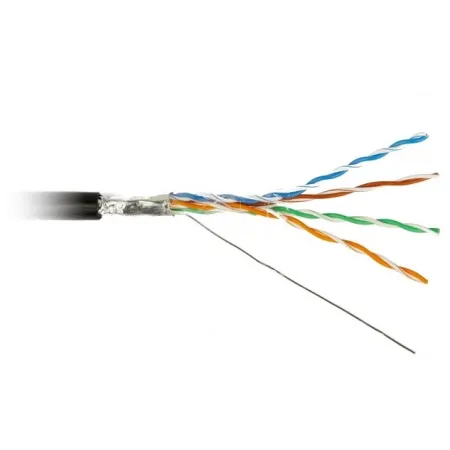Кабель информационный Hyperline FUTP4R-C5E-S24-OUT-PE-BK-500 кат.5E FTP 4 пары 24AWG PE внешний 500м черный