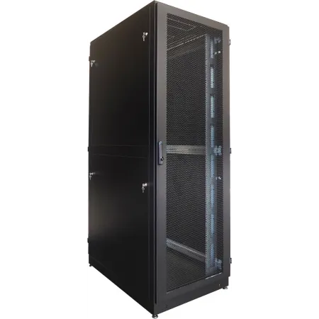 Шкаф серверный ЦМО (ШТК-М-42.8.10-88АА-9005) напольный 42U 800x1000мм пер.дв.перфор. 2 бок.пан. задн.дв.перфор. 1200кг черный 850мм 151кг 180град. 2048мм IP20