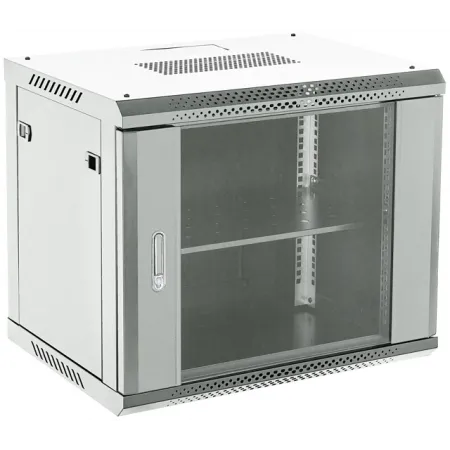 Шкаф коммутационный Rexant (04-1266-111) настенный 12U 600x600мм пер.дв.стекл металл 2 бок.пан. направл.под винты 60кг серый 19кг 230град. 635мм IP20 сталь