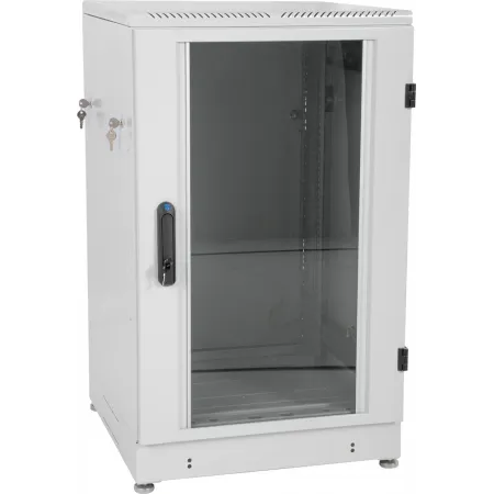 Шкаф коммутационный ЦМО (ШТК-М-24.6.6-1ААА) напольный 24U 600x600мм пер.дв.стекл 2 бок.пан. 700кг серый 455мм 60кг 180град. 1245мм IP20 металл