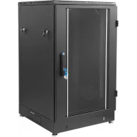 Шкаф коммутационный ЦМО (ШТК-М-24.6.8-1ААА-9005) напольный 24U 600x800мм пер.дв.стекл 2 бок.пан. задн.дв.стал.лист направл.под закл.гайки 600кг черный 655мм 70.2кг 180град. 1245мм IP20 металл