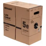 Кабель информационный Rexant 01-0143-R кат.5E F/UTP 4 пары 24AWG PVC внутренний 305м серый