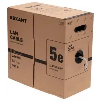 Кабель информационный Rexant 01-0143-R кат.5E F/UTP 4 пары 24AWG PVC внутренний 305м серый