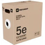 Кабель информационный Rexant Light 01-0052-R кат.5E U/UTP 4 пары 24AWG PVC внутренний 305м серый Кабель информационный Rexant Light 01-0052-R кат.5E U/UTP 4 пары 24AWG PVC внутренний 305м серый