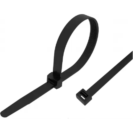 Стяжка пластиковая Rexant 87-0401 400x4.8мм (упак:100шт) нейлон внешний (-60/+85) черный Стяжка пластиковая Rexant 87-0401 400x4.8мм (упак:100шт) нейлон внешний (-60/+85) черный