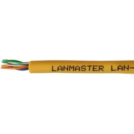 Кабель информационный Lanmaster LAN-5EUTP-HFLT-YL кат.5E UTP 4 пары 24AWG LSZH внутренний 305м желтый Кабель информационный Lanmaster LAN-5EUTP-HFLT-YL кат.5E UTP 4 пары 24AWG LSZH внутренний 305м желтый