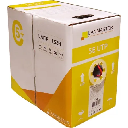Кабель информационный Lanmaster LAN-5EUTP-PT-LSZH-RD кат.5E UTP 4 пары 24AWG LSZH внутренний 305м красный