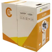 Кабель информационный Lanmaster LAN-6EUTP-HFLT-BL кат.6 UTP 4 пары 23AWG LSZH внутренний 305м черный