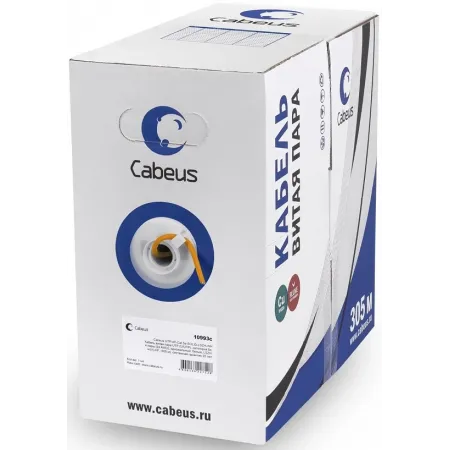 Кабель информационный Cabeus UTP-4P-Cat.6-SOLID-LSZH кат.6 U/UTP LSZH универсальный 305м оранжевый