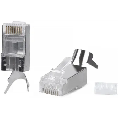 Коннектор Cabeus (8P8C-SH-C6(1.35)-TWP) кат.6 RJ45 серебристый (упак.:1шт) Коннектор Cabeus (8P8C-SH-C6(1.35)-TWP) кат.6 RJ45 серебристый (упак.:1шт)