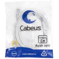 Патч-корд Cabeus PC-UTP-RJ45-CAT.5E-2M-WH-LSZH U/UTP RJ-45 вил.-вилка RJ-45 кат.5E 2м белый LSZH