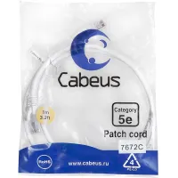 Патч-корд Cabeus PC-UTP-RJ45-CAT.5E-1M-WH U/UTP RJ-45 вил.-вилка RJ-45 кат.5E 1м белый ПВХ Патч-корд Cabeus PC-UTP-RJ45-CAT.5E-1M-WH U/UTP RJ-45 вил.-вилка RJ-45 кат.5E 1м белый ПВХ