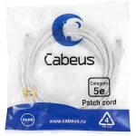 Патч-корд Cabeus PC-UTP-RJ45-Cat.5e-5m-WH U/UTP RJ-45 вил.-вилка RJ-45 кат.5E 5м белый ПВХ