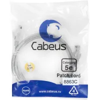 Патч-корд Cabeus PC-UTP-RJ45-CAT.5E-1M-LSZH U/UTP RJ-45 вил.-вилка RJ-45 кат.5E 1м серый LSZH