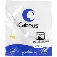 Патч-корд Cabeus PC-UTP-RJ45-CAT.5E-0.15M U/UTP RJ-45 вил.-вилка RJ-45 кат.5E 0.15м серый ПВХ Патч-корд Cabeus PC-UTP-RJ45-CAT.5E-0.15M U/UTP RJ-45 вил.-вилка RJ-45 кат.5E 0.15м серый ПВХ