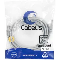 Патч-корд Cabeus PC-UTP-RJ45-CAT.5E-3M U/UTP RJ-45 вил.-вилка RJ-45 кат.5E 3м серый ПВХ Патч-корд Cabeus PC-UTP-RJ45-CAT.5E-3M U/UTP RJ-45 вил.-вилка RJ-45 кат.5E 3м серый ПВХ