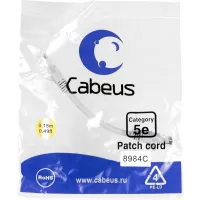 Патч-корд Cabeus PC-UTP-RJ45-CAT.5E-0.15M-LSZH U/UTP RJ-45 вил.-вилка RJ-45 кат.5E 0.15м серый LSZH