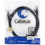 Патч-корд Cabeus PC-UTP-RJ45-Cat.5e-1.5m-BK-LSZH U/UTP RJ-45 вил.-вилка RJ-45 кат.5E 1.5м черный LSZH