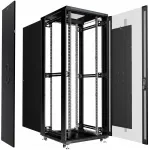 Шкаф серверный Cabeus (SH-05C-47U80/100-BK) напольный 47U 800x1000мм пер.дв.стекл металл 800кг черный 2277мм IP20 сталь Шкаф серверный Cabeus (SH-05C-47U80/100-BK) напольный 47U 800x1000мм пер.дв.стекл металл 800кг черный 2277мм IP20 сталь