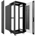 Шкаф серверный Cabeus (SH-05C-42U60/100-BK) напольный 42U 600x1000мм пер.дв.стекл металл 800кг черный 900мм IP20 сталь Шкаф серверный Cabeus (SH-05C-42U60/100-BK) напольный 42U 600x1000мм пер.дв.стекл металл 800кг черный 900мм IP20 сталь