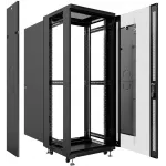 Шкаф коммутационный Cabeus (SH-05C-18U60/60-BK) напольный 12U 600x600мм пер.дв.стекл металл 800кг черный 500мм 988мм IP20 сталь Шкаф коммутационный Cabeus (SH-05C-18U60/60-BK) напольный 12U 600x600мм пер.дв.стекл металл 800кг черный 500мм 988мм IP20 сталь