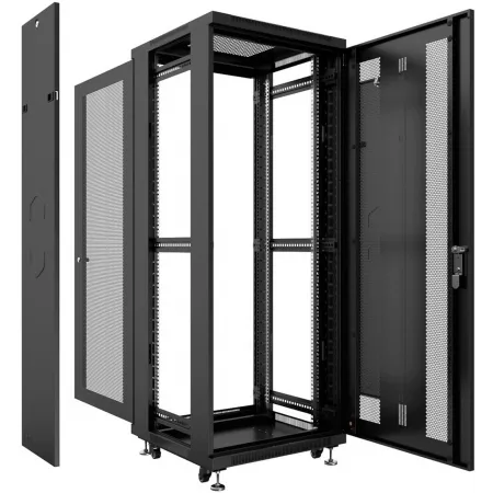 Шкаф коммутационный Cabeus (ND-05C-42U60/80-BK) напольный 42U 600x800мм пер.дв.перфор. задн.дв.перфор. 800кг черный 700мм 2055мм IP20 сталь