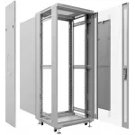 Шкаф коммутационный Cabeus (SH-05C-18U60/80) напольный 18U 600x800мм пер.дв.стекл металл 800кг серый 700мм 988мм IP20 сталь