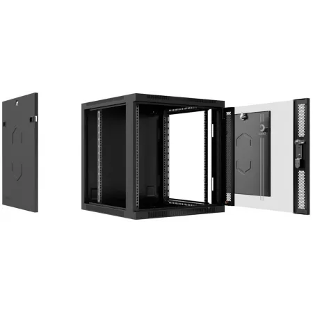 Шкаф коммутационный Cabeus (SH-05F-6U60/35-BK) настенный 6U 550x450мм пер.дв.стекл 30кг RAL 7035 IP20 сталь