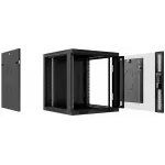 Шкаф коммутационный Cabeus (SH-05F-6U60/45-BK) настенный 6U 600x450мм пер.дв.стекл 60кг черный 390мм 220град. 368мм IP20 сталь Шкаф коммутационный Cabeus (SH-05F-6U60/45-BK) настенный 6U 600x450мм пер.дв.стекл 60кг черный 390мм 220град. 368мм IP20 сталь