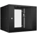 Шкаф коммутационный Cabeus (WSC-05D-9U55/45-BK) настенный 9U 550x450мм пер.дв.стекл 30кг черный 390мм IP20 сталь