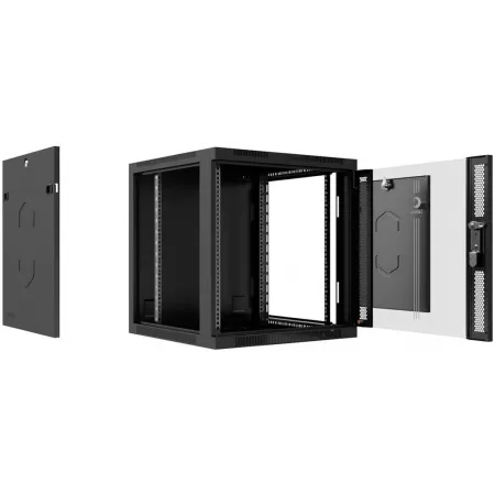 Шкаф коммутационный Cabeus (SH-05F-9U60/45-BK) настенный 9U 600x450мм пер.дв.стекл 60кг черный 390мм IP20 сталь Шкаф коммутационный Cabeus (SH-05F-9U60/45-BK) настенный 9U 600x450мм пер.дв.стекл 60кг черный 390мм IP20 сталь