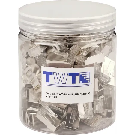 Коннектор Lanmaster (TWT-PL45/S-8P8C/JR100) STP кат.5E RJ45 прозрачный (упак.:100шт) Коннектор Lanmaster (TWT-PL45/S-8P8C/JR100) STP кат.5E RJ45 прозрачный (упак.:100шт)