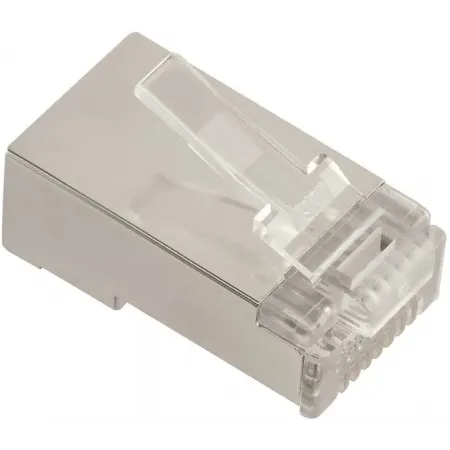 Коннектор Lanmaster (LAN-EZ45-8P8C/S6-100) STP кат.6 RJ45 серебристый (упак.:100шт) Коннектор Lanmaster (LAN-EZ45-8P8C/S6-100) STP кат.6 RJ45 серебристый (упак.:100шт)
