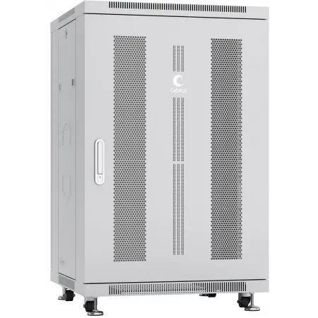 Шкаф коммутационный Cabeus (ND-05C-18U60/60) напольный 18U 600x600мм пер.дв.перфор. задн.дв.перфор. 800кг серый 988мм IP20 сталь