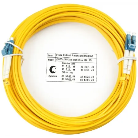 Патч-корд Cabeus FOP(D)-9-LC-LC-10M 2x9/125 OS2 LC дуплекс-LC дуплекс 10м LSZH желтый