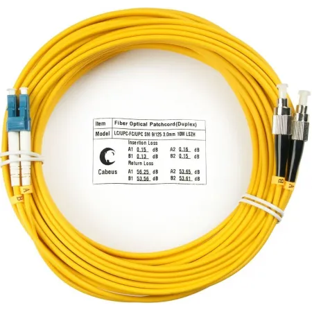 Патч-корд Cabeus FOP(D)-9-LC-FC-20M 2x9/125 OS2 LC дуплекс-FC дуплекс 20м LSZH желтый