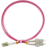 Патч-корд Cabeus FOP-50-OM4-LC-SC-1M 2x50/125 OM4 LC дуплекс-SC дуплекс 1м LSZH фиолетовый