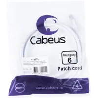 Патч-корд Cabeus PC-UTP-RJ45-CAT.6-2M-WH-LSZH U/UTP RJ-45 вил.-вилка RJ-45 кат.6 2м белый LSZH
