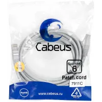 Патч-корд Cabeus PC-FTP-RJ45-CAT.6-3M-LSZH F/UTP RJ-45 вил.-вилка RJ-45 кат.6 3м серый LSZH Патч-корд Cabeus PC-FTP-RJ45-CAT.6-3M-LSZH F/UTP RJ-45 вил.-вилка RJ-45 кат.6 3м серый LSZH