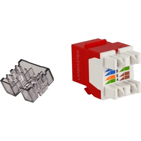 Модуль Lanmaster LAN-OK45U6/180N-RD Keystone RJ45 кат.6 крас. Модуль Lanmaster LAN-OK45U6/180N-RD Keystone RJ45 кат.6 крас.