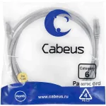 Патч-корд Cabeus PC-UTP-RJ45-CAT.6-2M-LSZH U/UTP RJ-45 вил.-вилка RJ-45 кат.6 2м серый LSZH