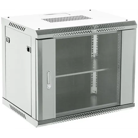 Шкаф коммутационный Rexant (04-0654-111) настенный 6U 400x542мм пер.дв.стекл серый