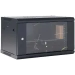 Шкаф коммутационный Rexant (04-0654-112) настенный 6U 400x542мм пер.дв.стекл черный