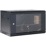 Шкаф коммутационный Rexant (04-0664-112) настенный 6U 450x600мм пер.дв.стекл черный