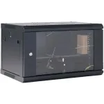 Шкаф коммутационный Rexant (04-0666-112) настенный 6U 600x600мм пер.дв.стекл черный