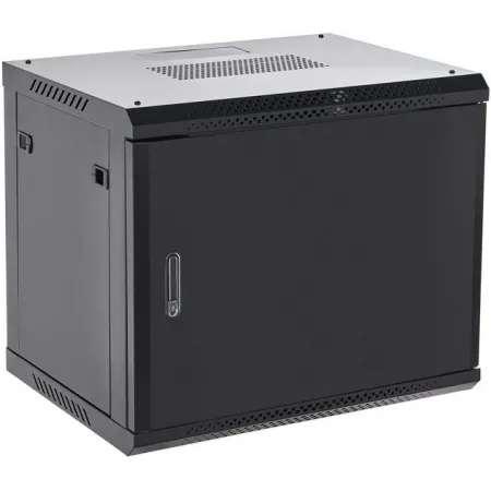 Шкаф коммутационный Rexant (04-0954-122) настенный 9U 400x542мм пер.дв.металл черный Шкаф коммутационный Rexant (04-0954-122) настенный 9U 400x542мм пер.дв.металл черный