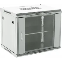 Шкаф коммутационный Rexant (04-0954-111) настенный 9U 400x542мм пер.дв.стекл серый